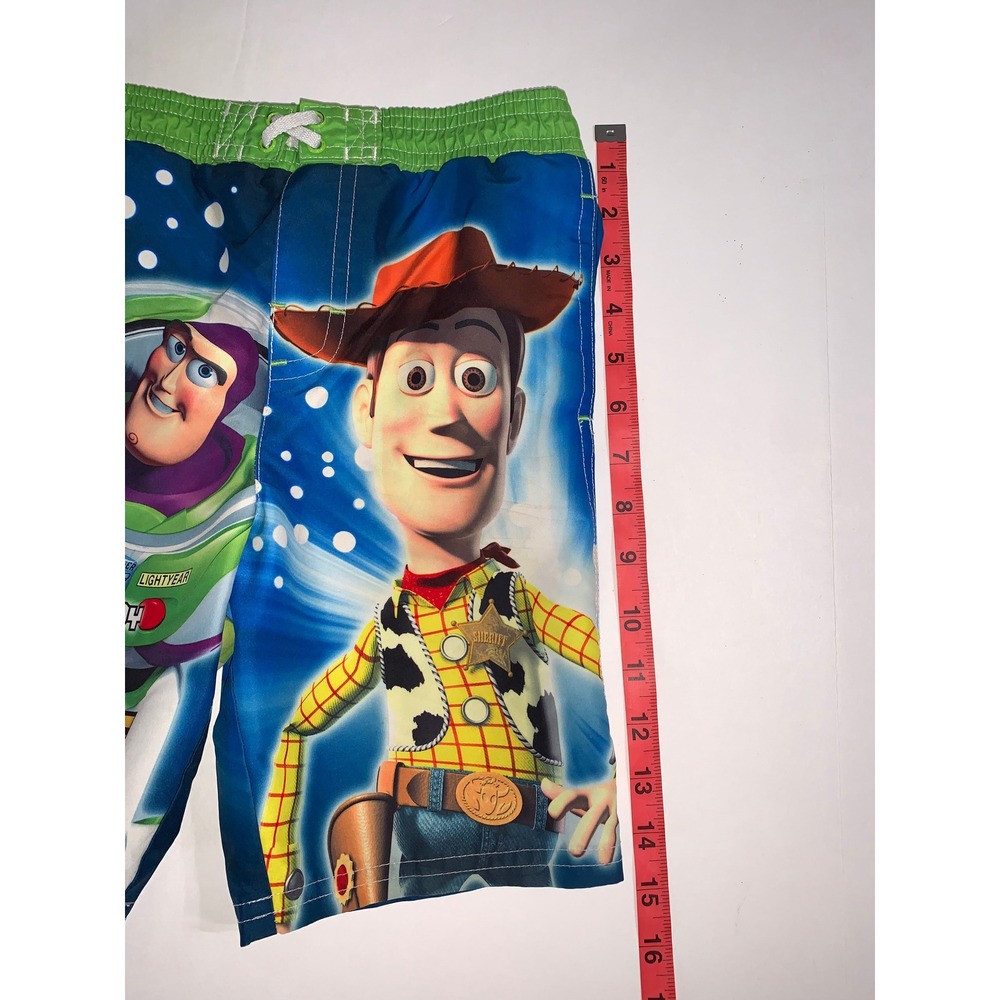 Toy Story Boys 4T Buzz Lightyear Woody Swim Trunks Blue Green‎ - Picture 9 of 9